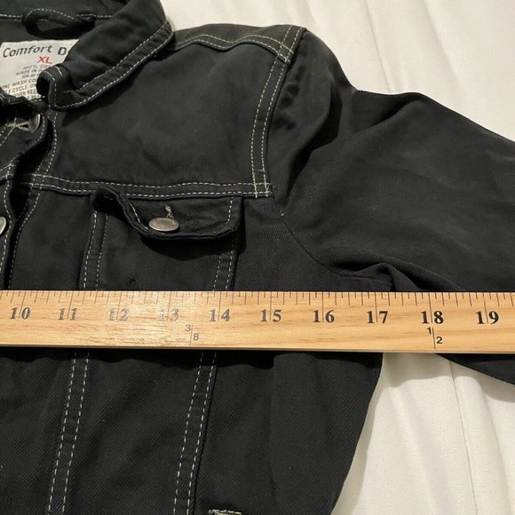 COMFORT DENIM  BLACK  JACKET YOUTH XL OR  LADIES  XS SMALL  FROM PAKISTAN - Picture 5 of 9